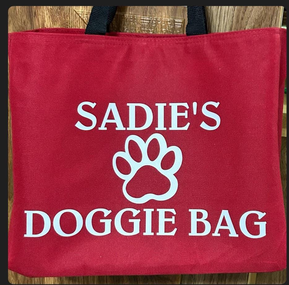 Personalized Dog Tote Bag, Dog Mom Bag, Dog Park Bag, Paw Print Tote Bag, Doggie Bag, Bag for Dog, Dog Mom Gift, Dog Toys Tot