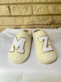 Personalized Fuzzy Slippers: Chenille Initial Gift