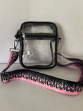 Clear Stadium Purse with Stripe Strap – Stylish Crossbody Bag for Concerts, Sports & Festivals