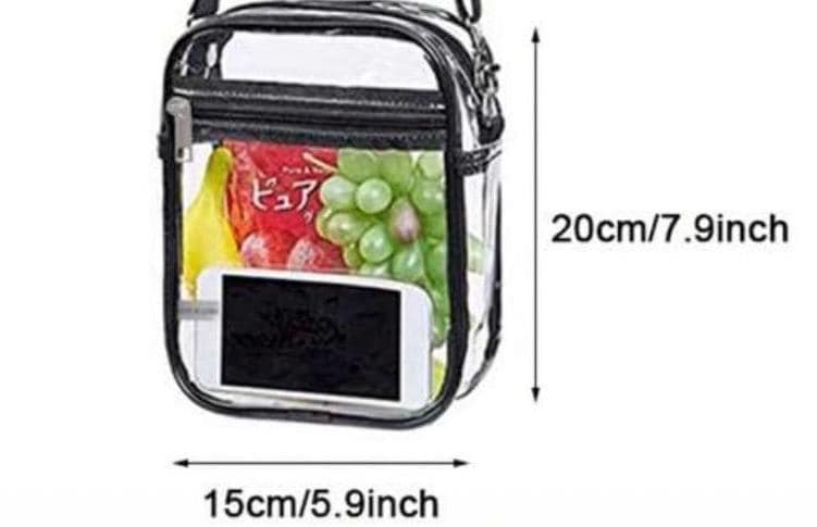 Clear Stadium Purse with Stripe Strap – Stylish Crossbody Bag for Concerts, Sports & Festivals