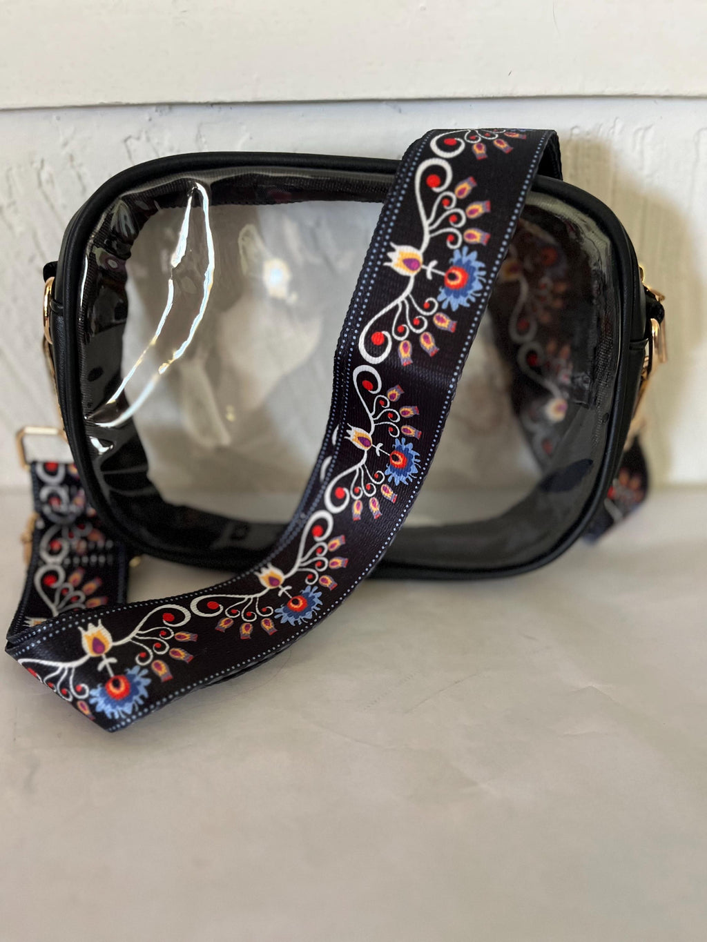 Clear Stadium Bag Crossbody | Game Day Concert Festival Clear Purse | Stadium Approved Clear Vinyl Security Bag | Cute Outfit