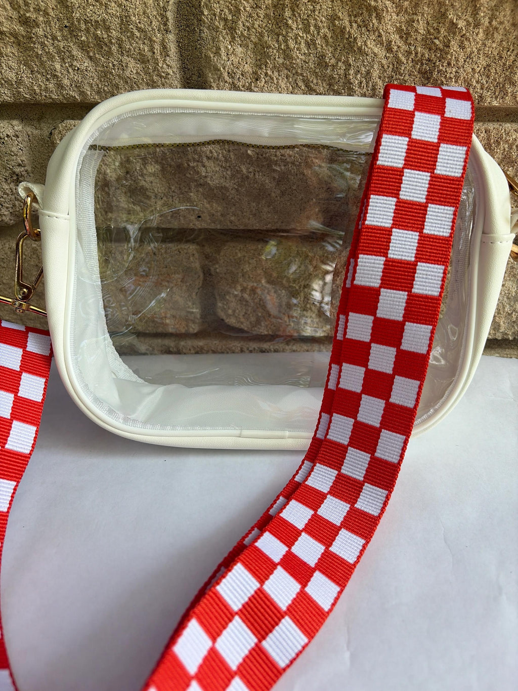 Clear Stadium Bag Crossbody | Game Day Concert Festival Clear Purse | Stadium Approved Clear Vinyl Security Bag | Cute Outfit