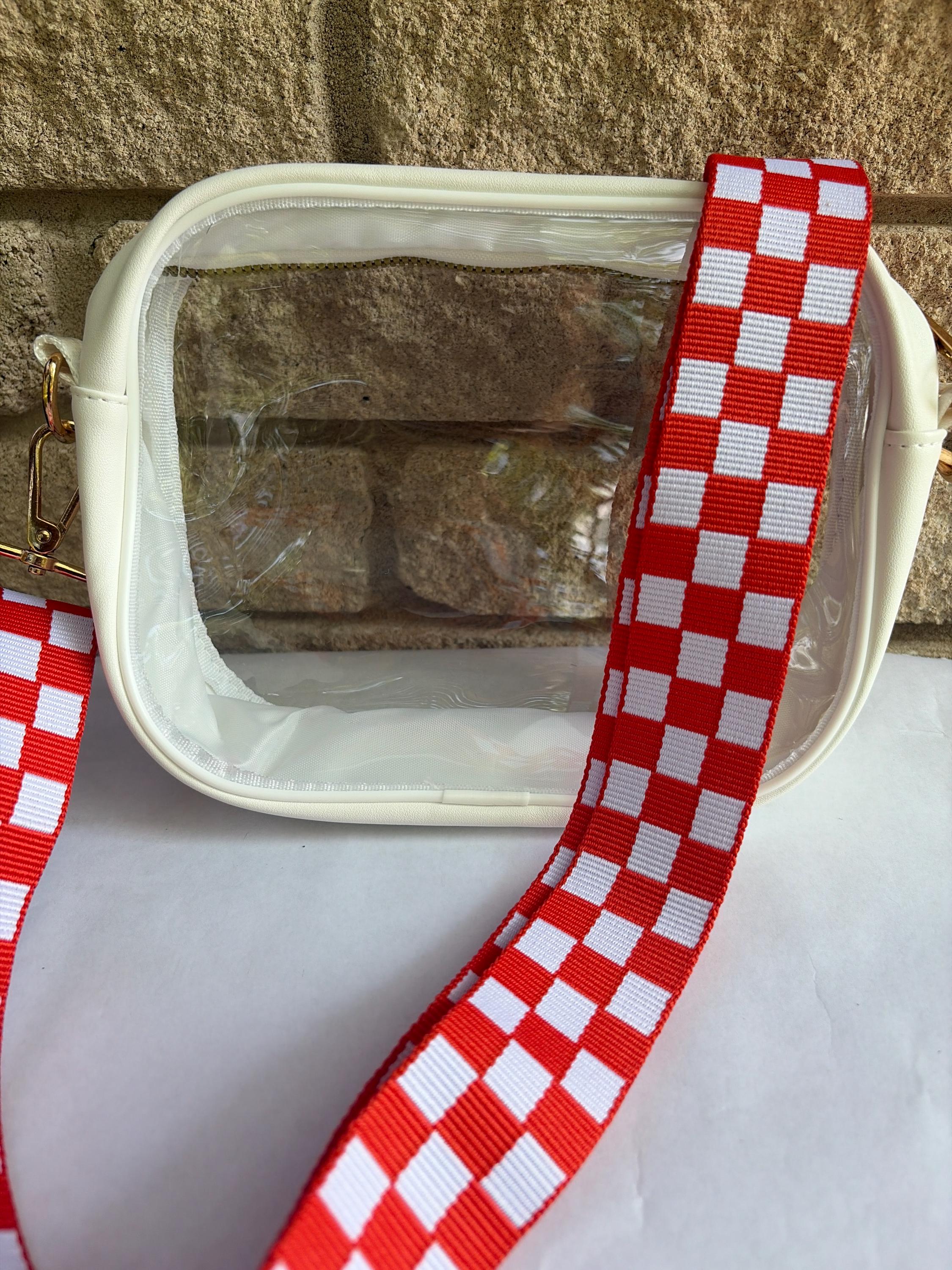 Clear Stadium Bag Crossbody | Game Day Concert Festival Clear Purse | Stadium Approved Clear Vinyl Security Bag | Cute Outfit