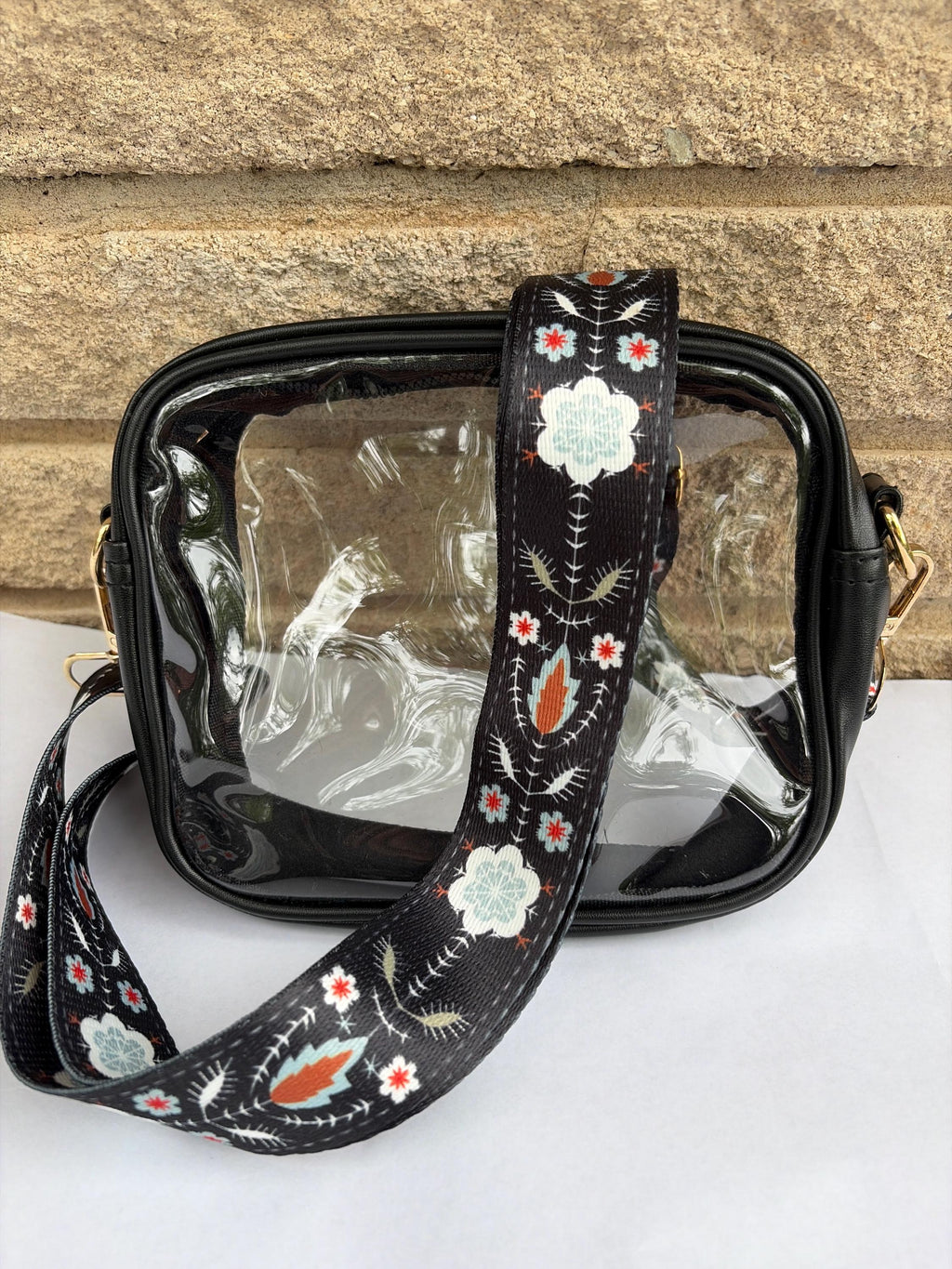 Clear Stadium Bag Crossbody | Game Day Concert Festival Clear Purse | Stadium Approved Clear Vinyl Security Bag | Cute Outfit