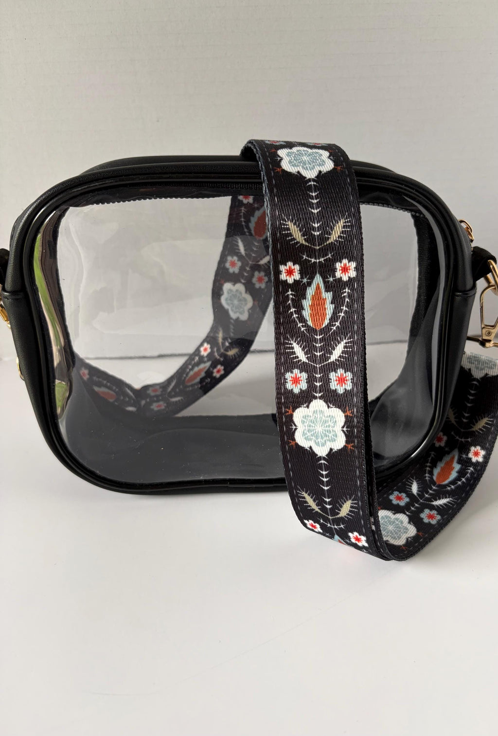 Clear Stadium Bag Crossbody | Game Day Concert Festival Clear Purse | Stadium Approved Clear Vinyl Security Bag | Cute Outfit