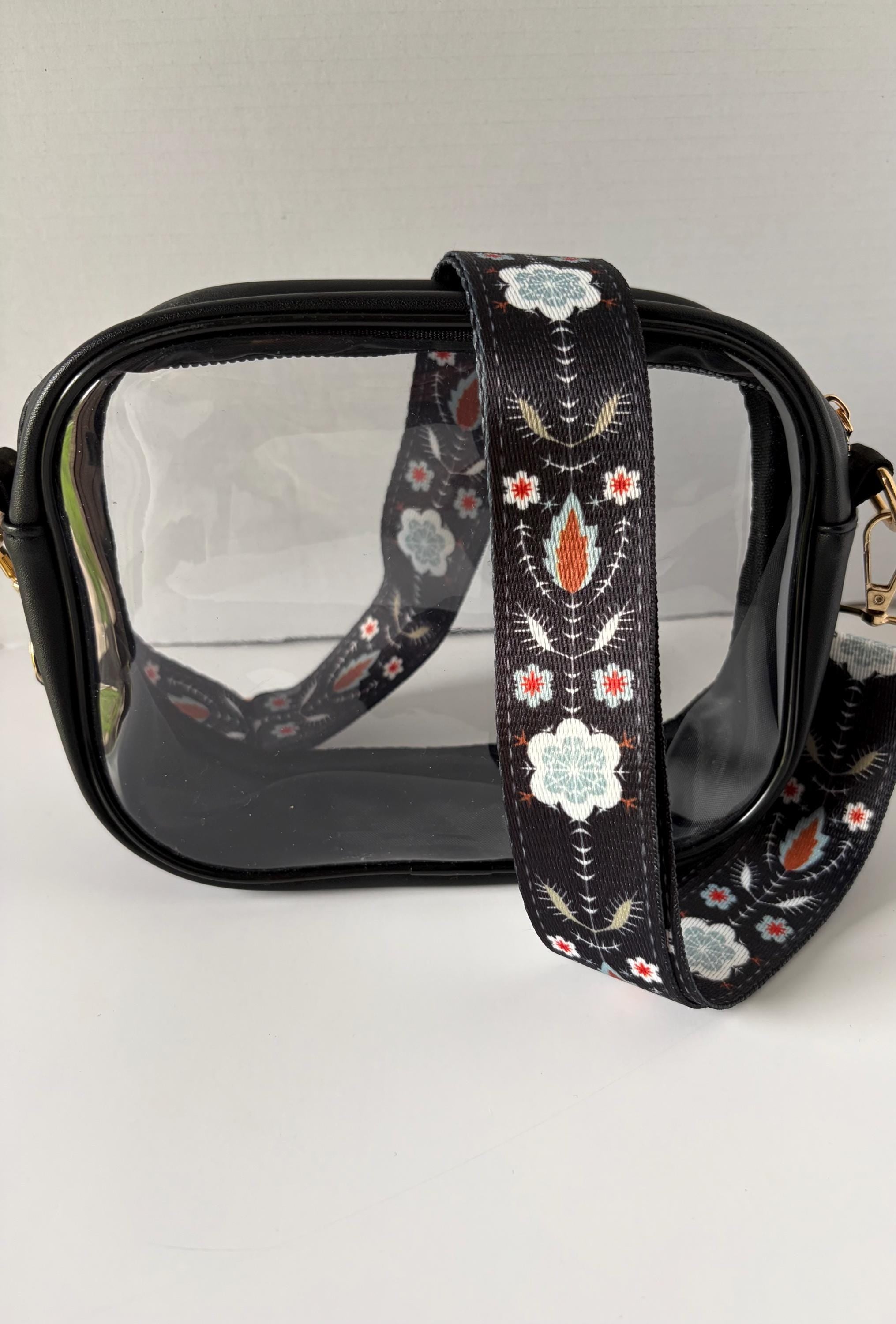 Clear Stadium Bag Crossbody | Game Day Concert Festival Clear Purse | Stadium Approved Clear Vinyl Security Bag | Cute Outfit