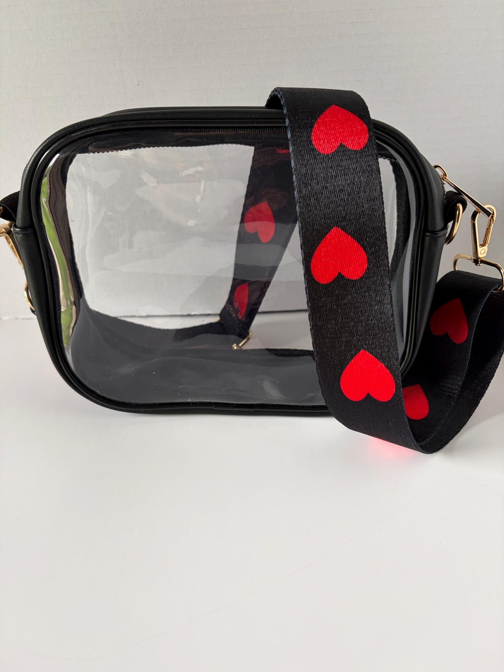 Clear Stadium Bag Crossbody | Game Day Concert Festival Clear Purse | Stadium Approved Clear Vinyl Security Bag | Cute Outfit