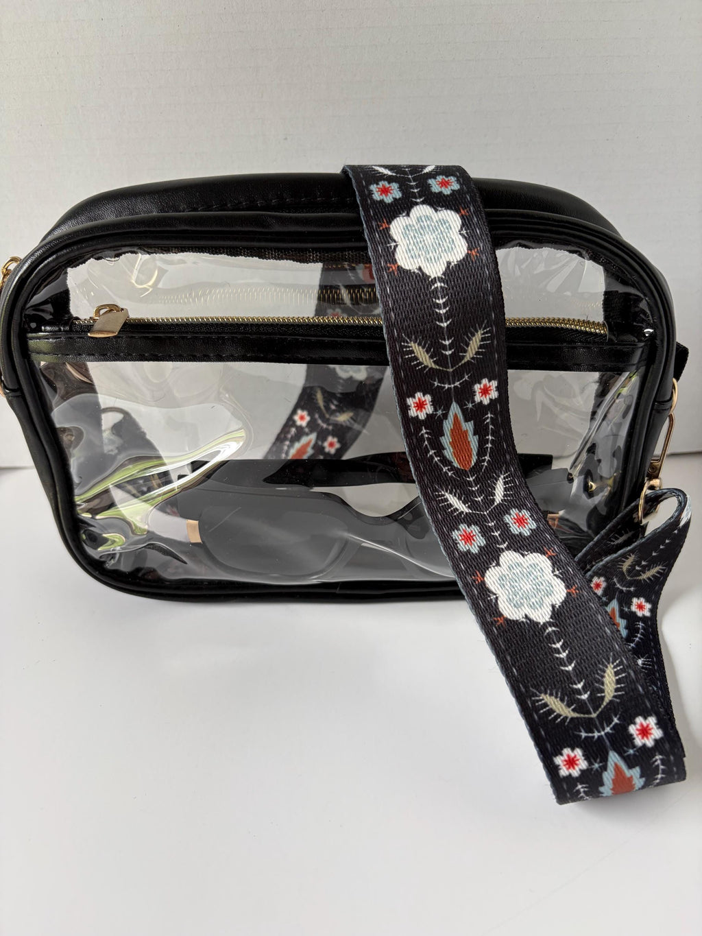 Clear Stadium Bag Crossbody | Game Day Concert Festival Clear Purse | Stadium Approved Clear Vinyl Security Bag | Cute Outfit