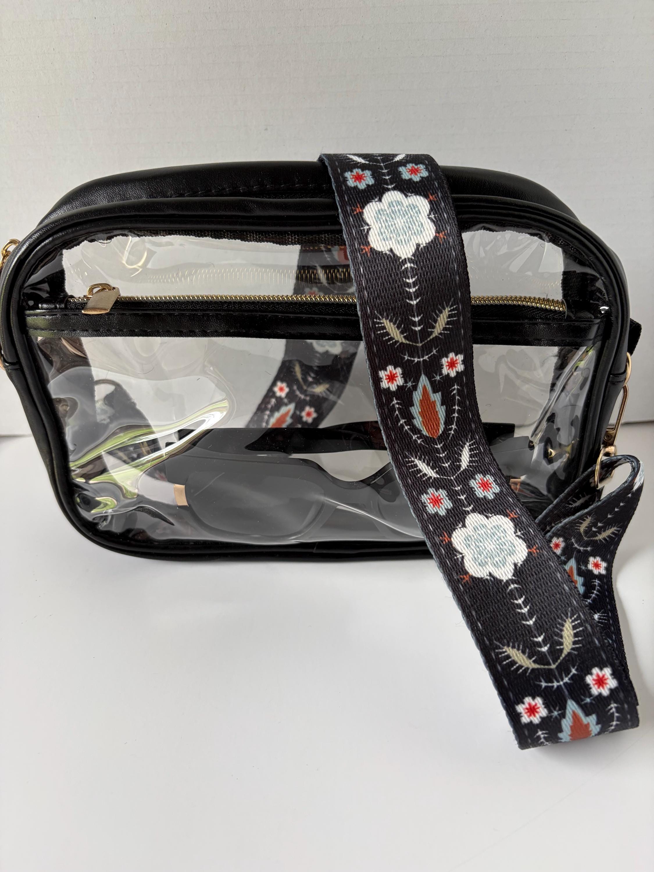 Clear Stadium Bag Crossbody | Game Day Concert Festival Clear Purse | Stadium Approved Clear Vinyl Security Bag | Cute Outfit