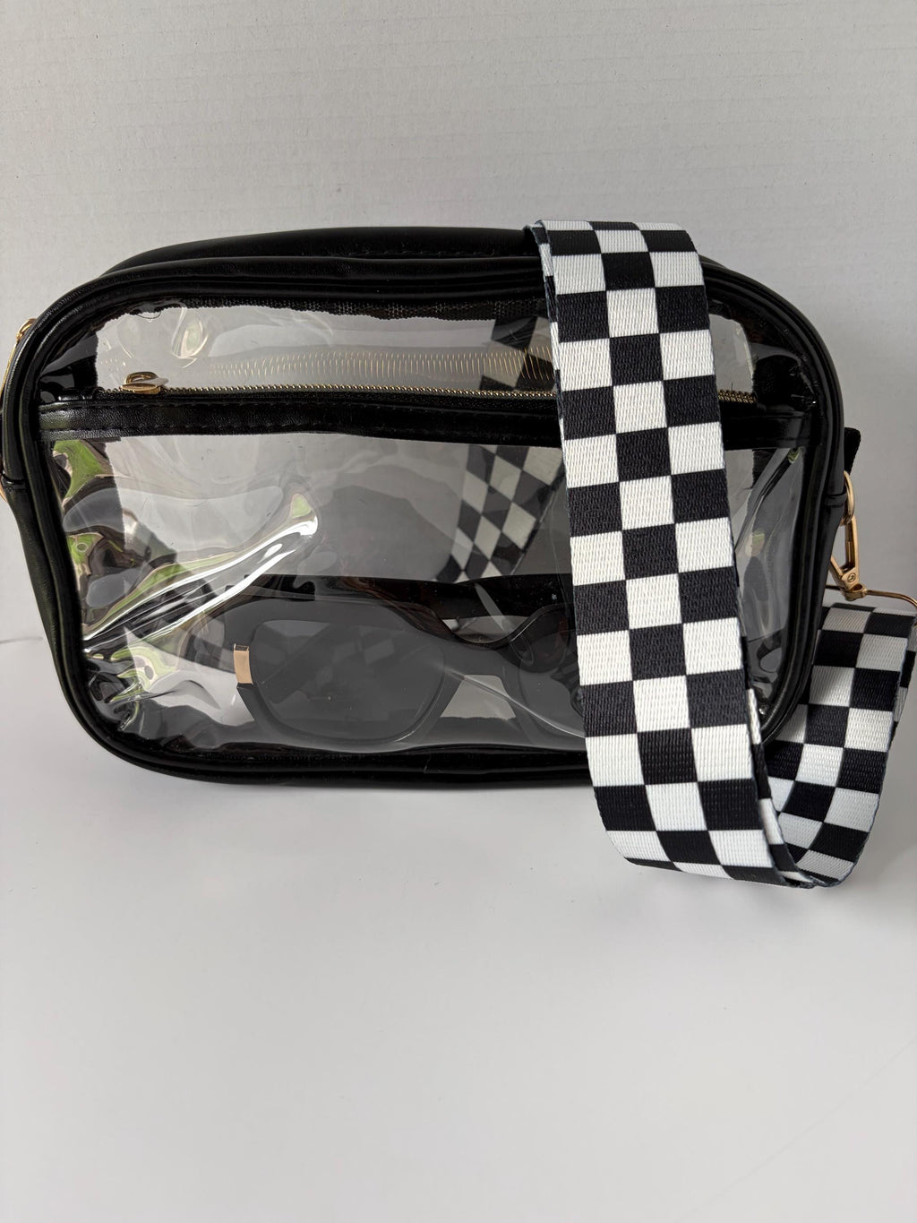 Clear Stadium Bag Crossbody | Game Day Concert Festival Clear Purse | Stadium Approved Clear Vinyl Security Bag | Cute Outfit