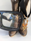 Clear Stadium Bag Crossbody | Game Day Concert Festival Clear Purse | Stadium Approved Clear Vinyl Security Bag | Cute Outfit