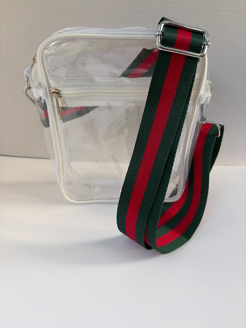 Clear Stadium Bag Crossbody | Game Day Concert Festival Clear Purse | Stadium Approved Clear Vinyl Security Bag | Cute Outfit