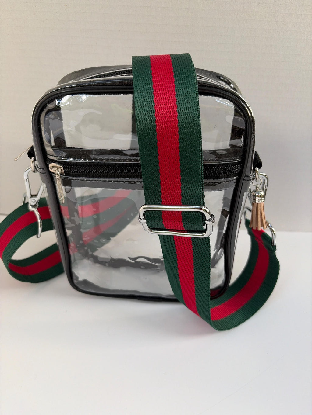 Clear Stadium Bag Crossbody | Game Day Concert Festival Clear Purse | Stadium Approved Clear Vinyl Security Bag | Cute Outfit