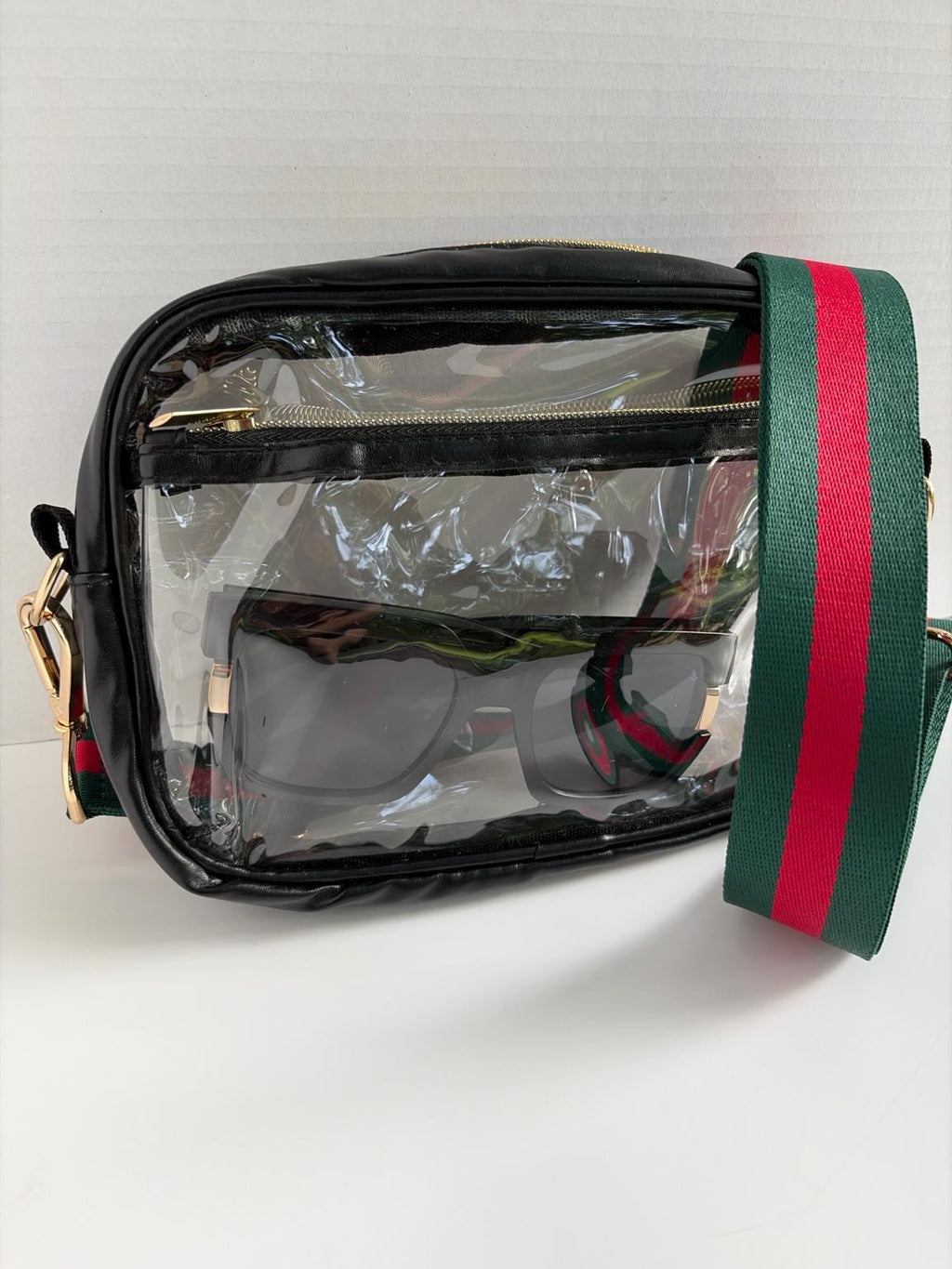 Clear Stadium Bag Crossbody | Game Day Concert Festival Clear Purse | Stadium Approved Clear Vinyl Security Bag | Cute Outfit
