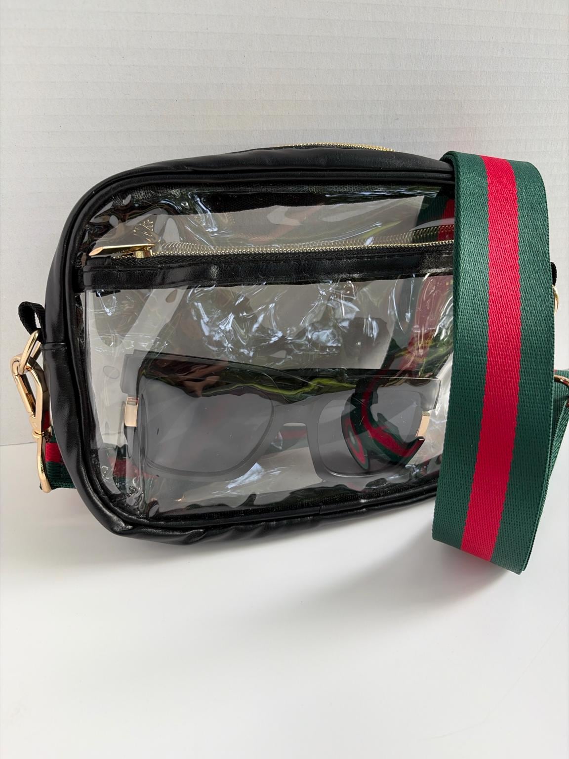 Clear Stadium Bag Crossbody | Game Day Concert Festival Clear Purse | Stadium Approved Clear Vinyl Security Bag | Cute Outfit