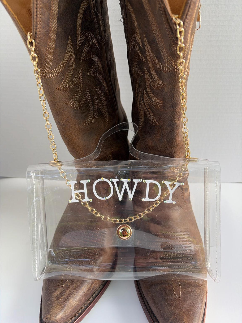 HOWDY Clear Stadium Bag | Western Clear Purse | Country Concert Bag | Cowgirl Stadium Approved Crossbody Bag | Rodeo Game Day