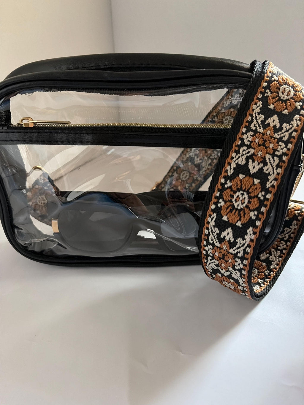 Clear Stadium Bag Crossbody | Game Day Concert Festival Clear Purse | Stadium Approved Clear Vinyl Security Bag | Cute Outfit