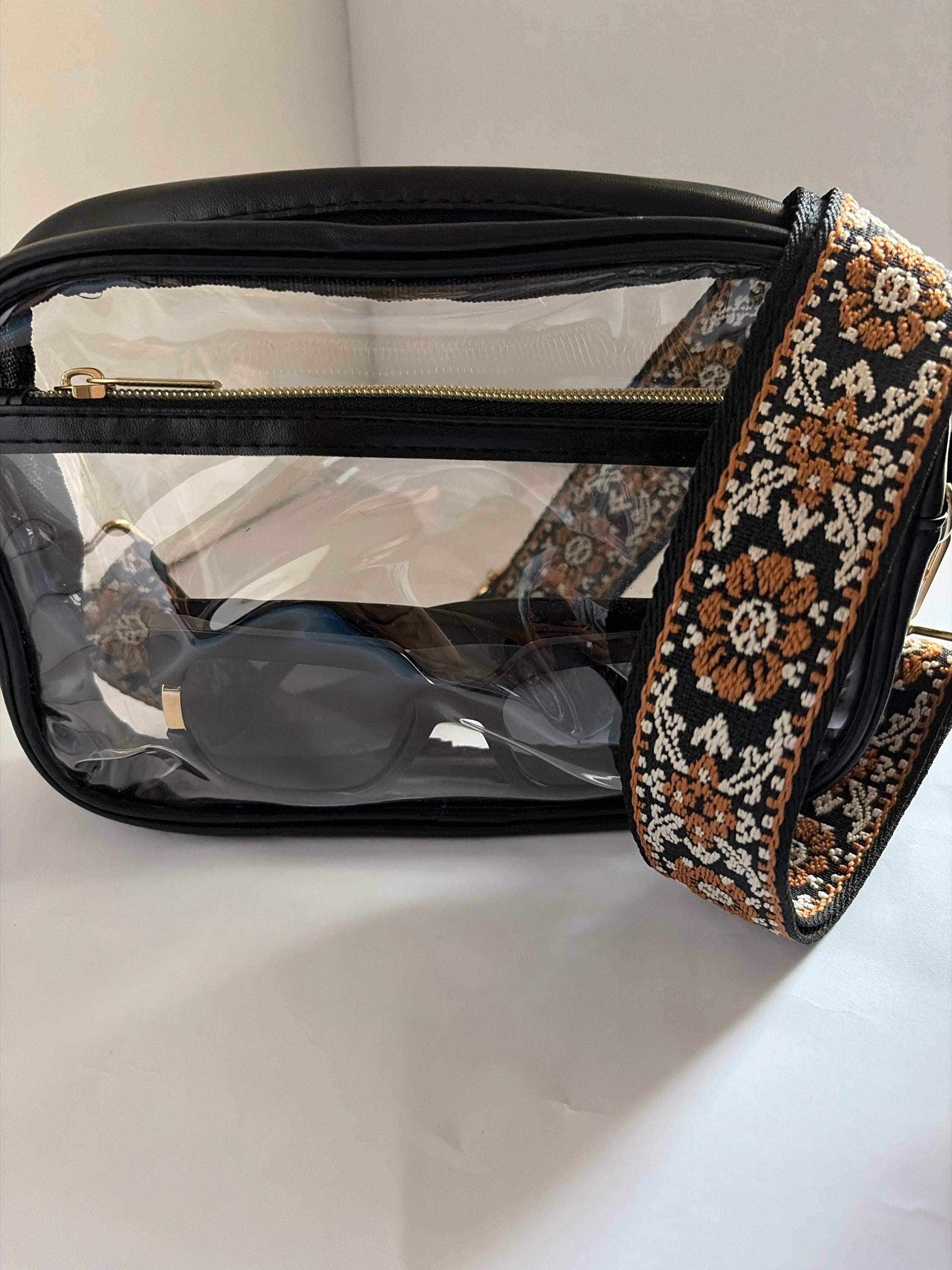 Clear Stadium Bag Crossbody | Game Day Concert Festival Clear Purse | Stadium Approved Clear Vinyl Security Bag | Cute Outfit