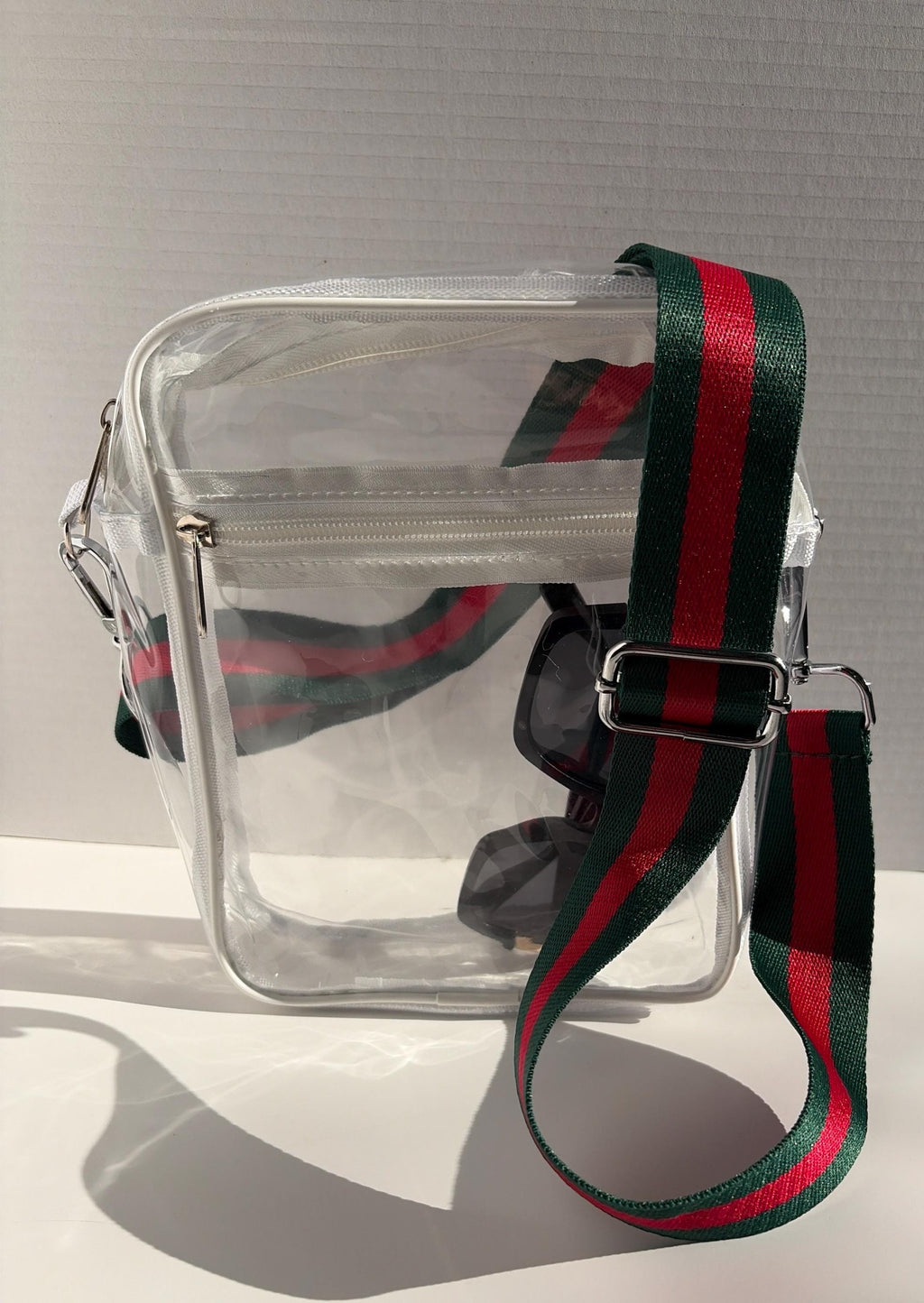 Clear Stadium Bag Crossbody | Game Day Concert Festival Clear Purse | Stadium Approved Clear Vinyl Security Bag | Cute Outfit