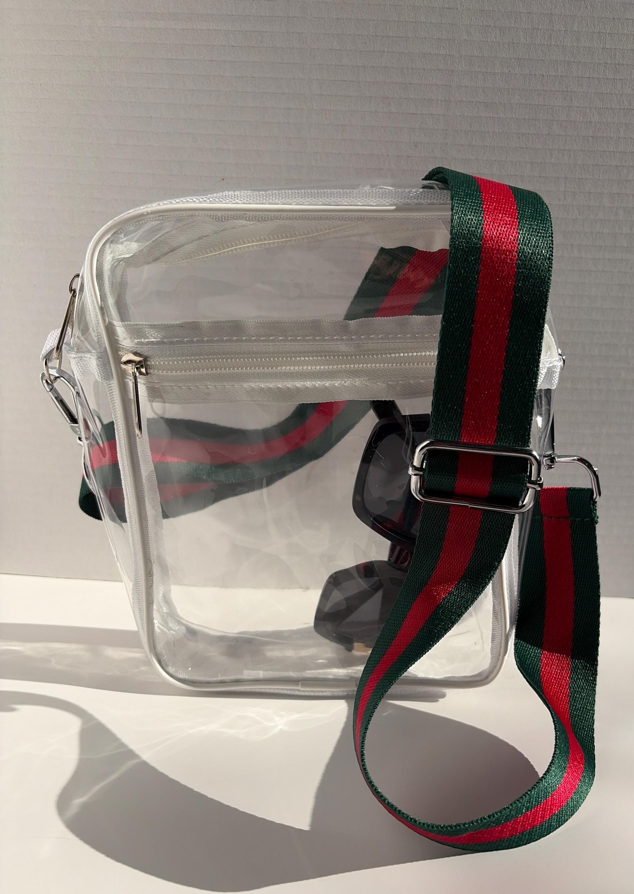 Clear Stadium Bag Crossbody | Game Day Concert Festival Clear Purse | Stadium Approved Clear Vinyl Security Bag | Cute Outfit