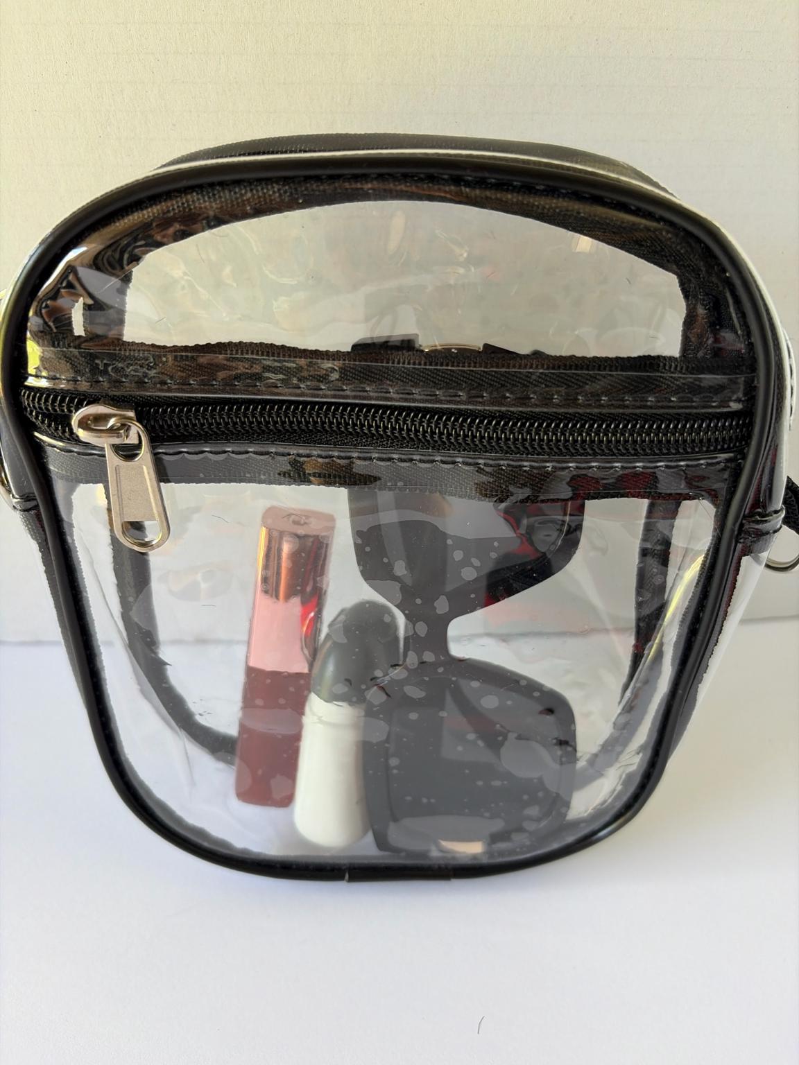 Clear Stadium Bag Crossbody | Game Day Concert Festival Clear Purse | Stadium Approved Clear Vinyl Security Bag | Cute Outfit