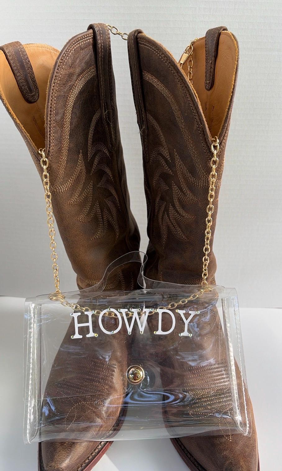 HOWDY Clear Stadium Bag | Western Clear Purse | Country Concert Bag | Cowgirl Stadium Approved Crossbody Bag | Rodeo Game Day