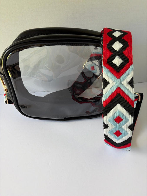 Clear Stadium Bag Crossbody | Game Day Concert Festival Clear Purse | Stadium Approved Clear Vinyl Security Bag | Cute Outfit